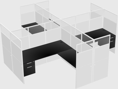 Shared l-shaped cubicles