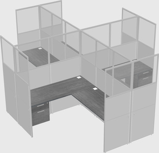 Shared l-shaped cubicles