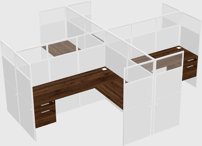 Shared l-shaped cubicles