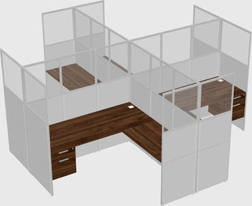 Shared l-shaped cubicles