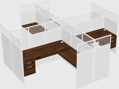 Shared l-shaped cubicles