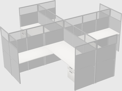 Shared l-shaped cubicles