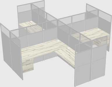 Shared l-shaped cubicles