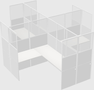 Shared l-shaped cubicles