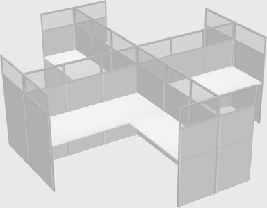 Shared l-shaped cubicles