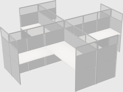 Shared l-shaped cubicles