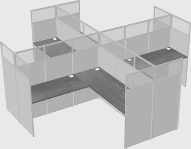 Shared l-shaped cubicles