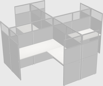 Shared l-shaped cubicles