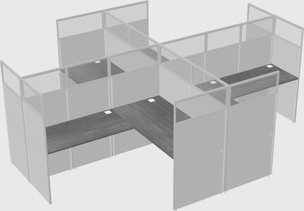 Shared l-shaped cubicles