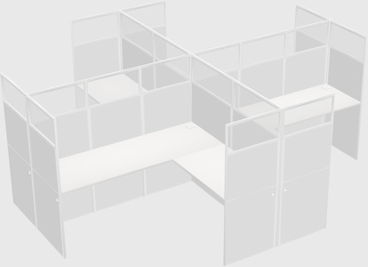 Shared l-shaped cubicles