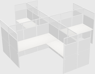 Shared l-shaped cubicles