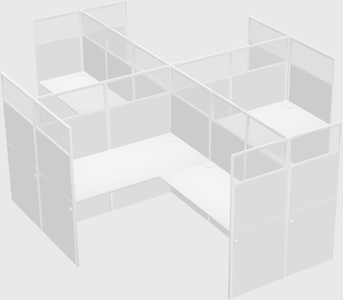 Shared l-shaped cubicles