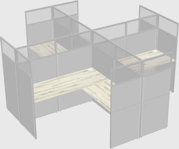 Shared l-shaped cubicles