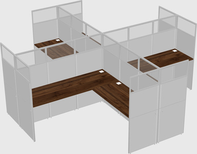 Shared l-shaped cubicles