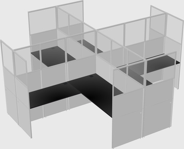 Shared l-shaped cubicles