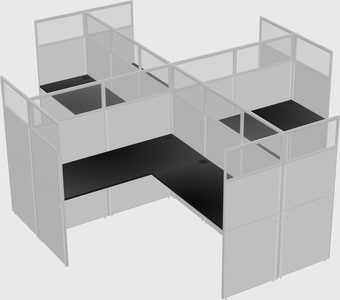 Shared l-shaped cubicles