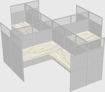 Shared l-shaped cubicles