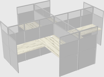 Shared l-shaped cubicles