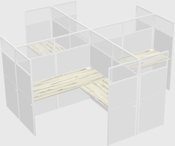 Shared l-shaped cubicles