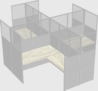 Shared l-shaped cubicles