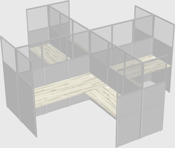 Shared l-shaped cubicles
