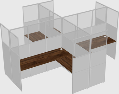 Shared l-shaped cubicles
