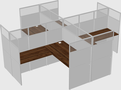 Shared l-shaped cubicles