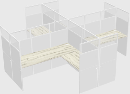 Shared l-shaped cubicles