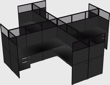 Shared l-shaped cubicles
