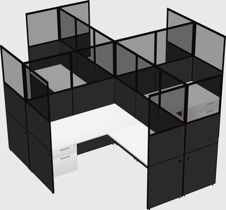 Shared l-shaped cubicles