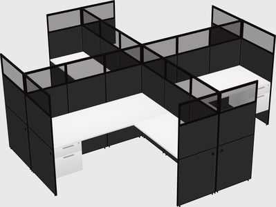 Shared l-shaped cubicles