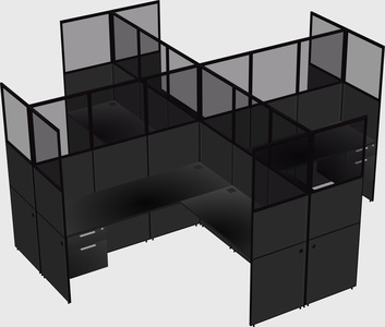 Shared l-shaped cubicles