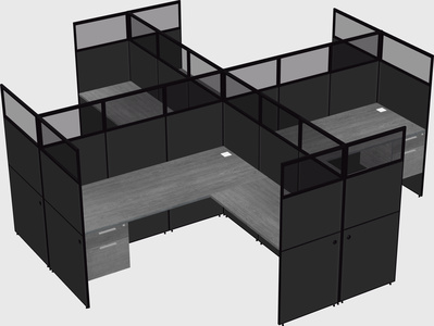 Shared l-shaped cubicles