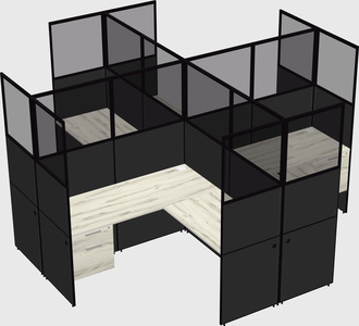 Shared l-shaped cubicles