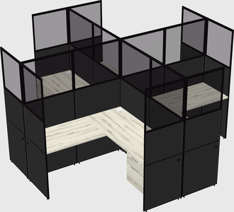 Shared l-shaped cubicles