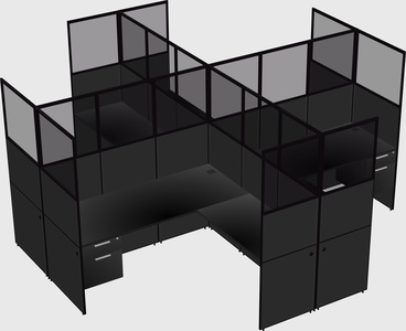 Shared l-shaped cubicles