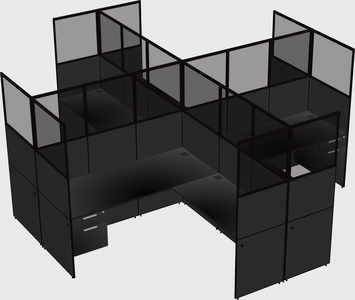Shared l-shaped cubicles
