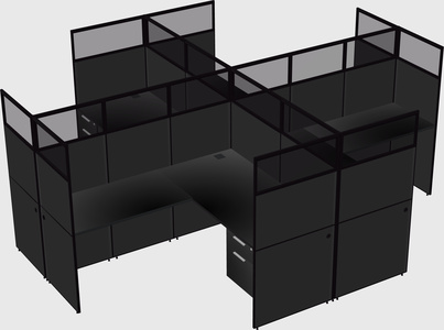 Shared l-shaped cubicles