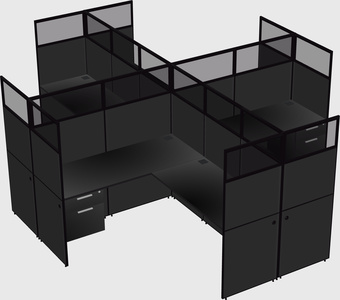 Shared l-shaped cubicles