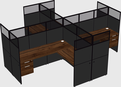 Shared l-shaped cubicles
