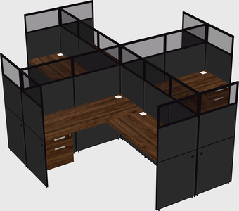 Shared l-shaped cubicles