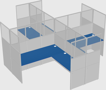 Shared l-shaped cubicles