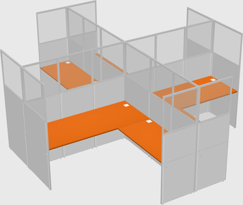 Shared l-shaped cubicles