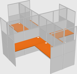 Shared l-shaped cubicles
