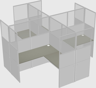 Shared l-shaped cubicles
