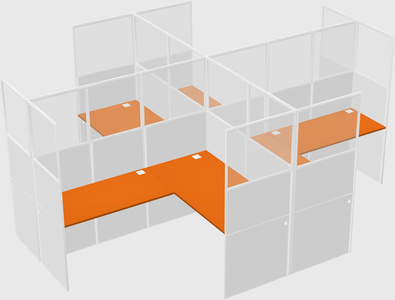 Shared l-shaped cubicles