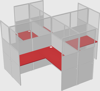 Shared l-shaped cubicles