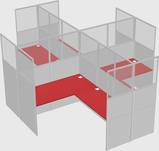 Shared l-shaped cubicles