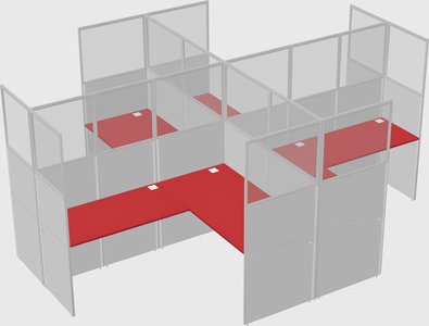 Shared l-shaped cubicles