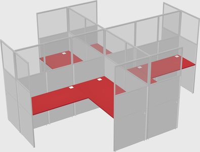 Shared l-shaped cubicles